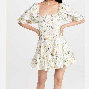 Rhode, Astrid Dress in Picnic print, size L, smocked bodice